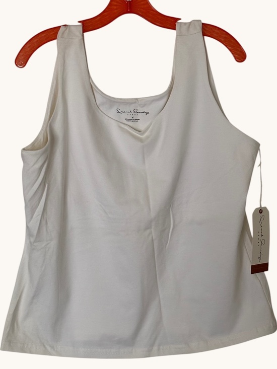 French Laundry Tops - White French Launder Scoop Neck XL Tank Top - NWT